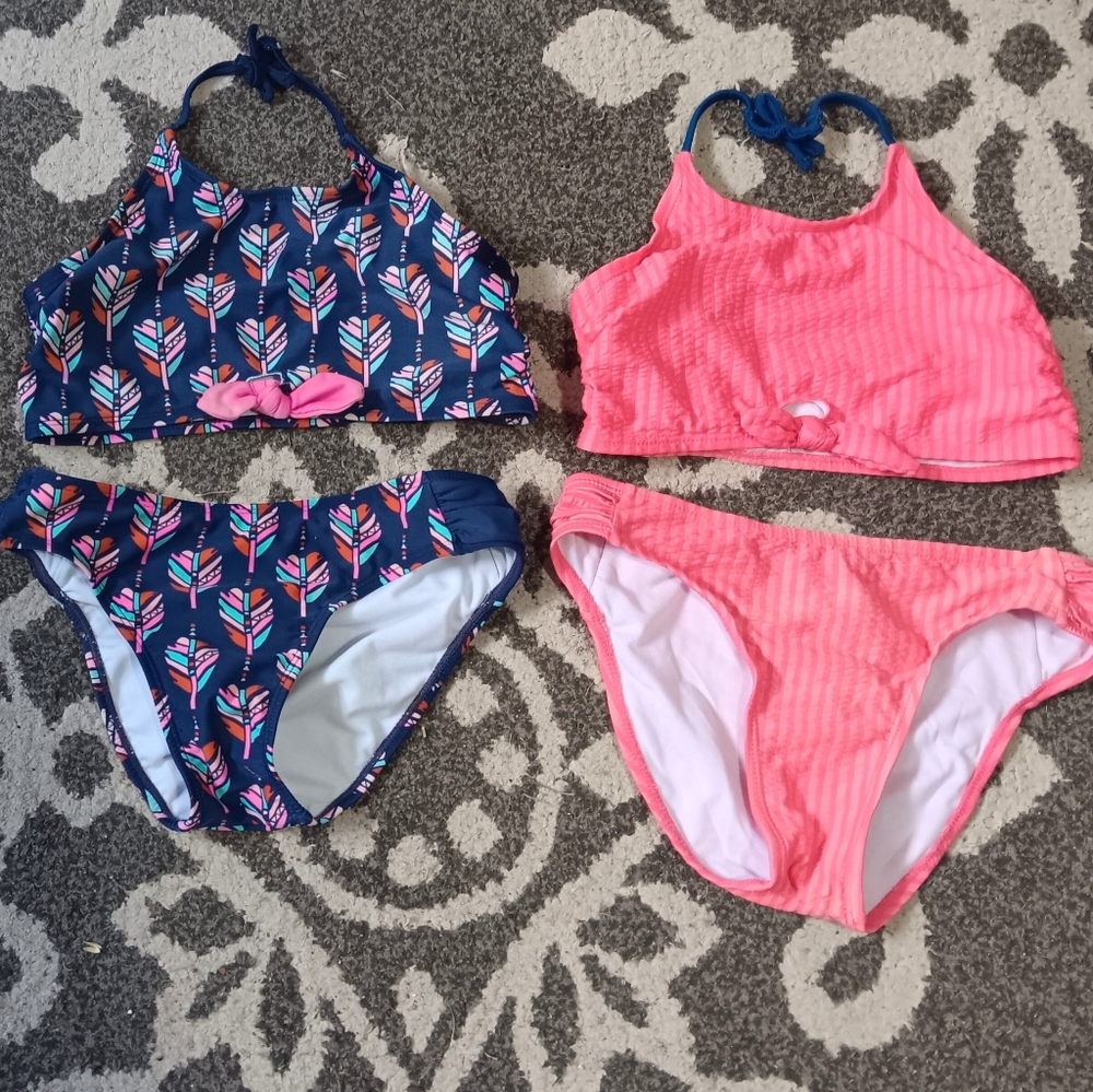 Jessica Simpson Girls' Navy & Pink Two-Piece Swim Sets